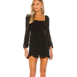 Arielle Mini dress - black sheer sleeve mini dress